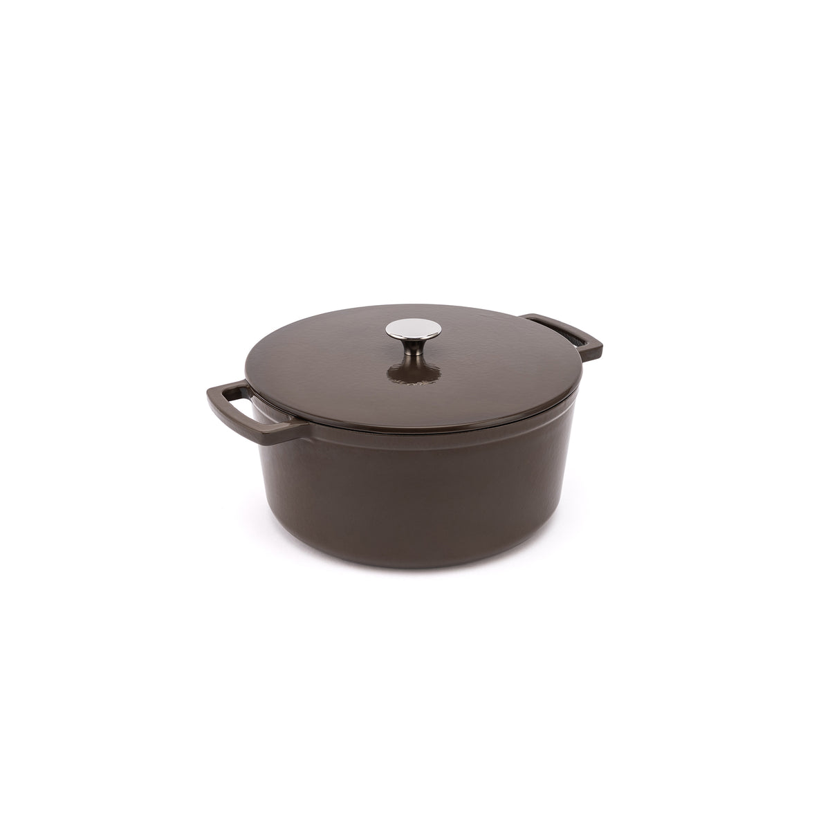 Emaliowany żeliwny garnek Ember 24 cm brązowy