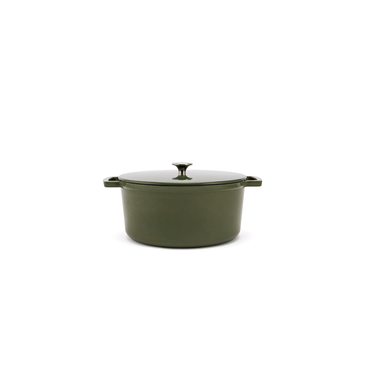 Emaliowany żeliwny garnek Ember 24 cm oliwkowozielony
