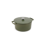 Emaliowany żeliwny garnek Ember 24 cm oliwkowozielony