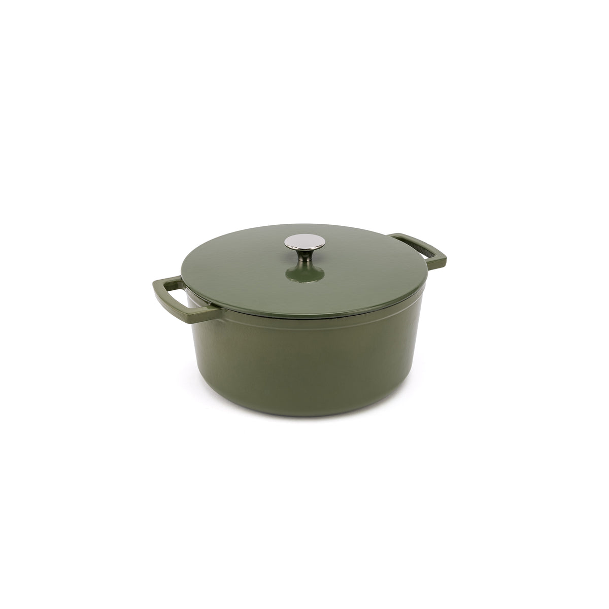 Emaliowany żeliwny garnek Ember 24 cm oliwkowozielony
