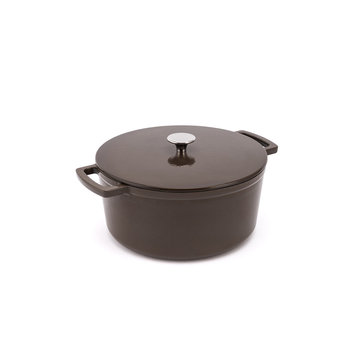 Emaliowany garnek żeliwny Ember 28 cm brązowy