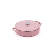 Emaliowany żeliwny niski garnek Ember 28 cm różowy