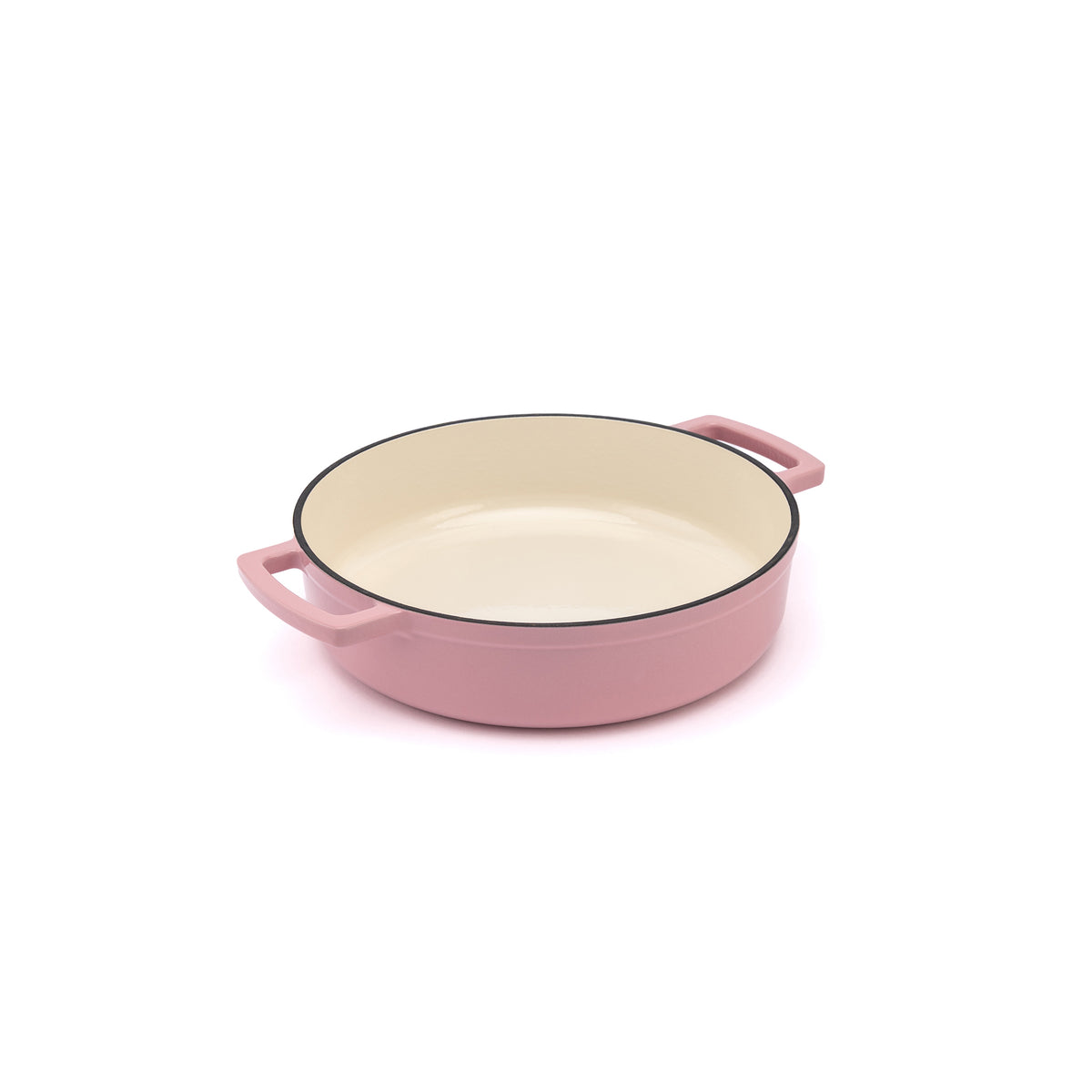 Emaliowany żeliwny niski garnek Ember 28 cm różowy