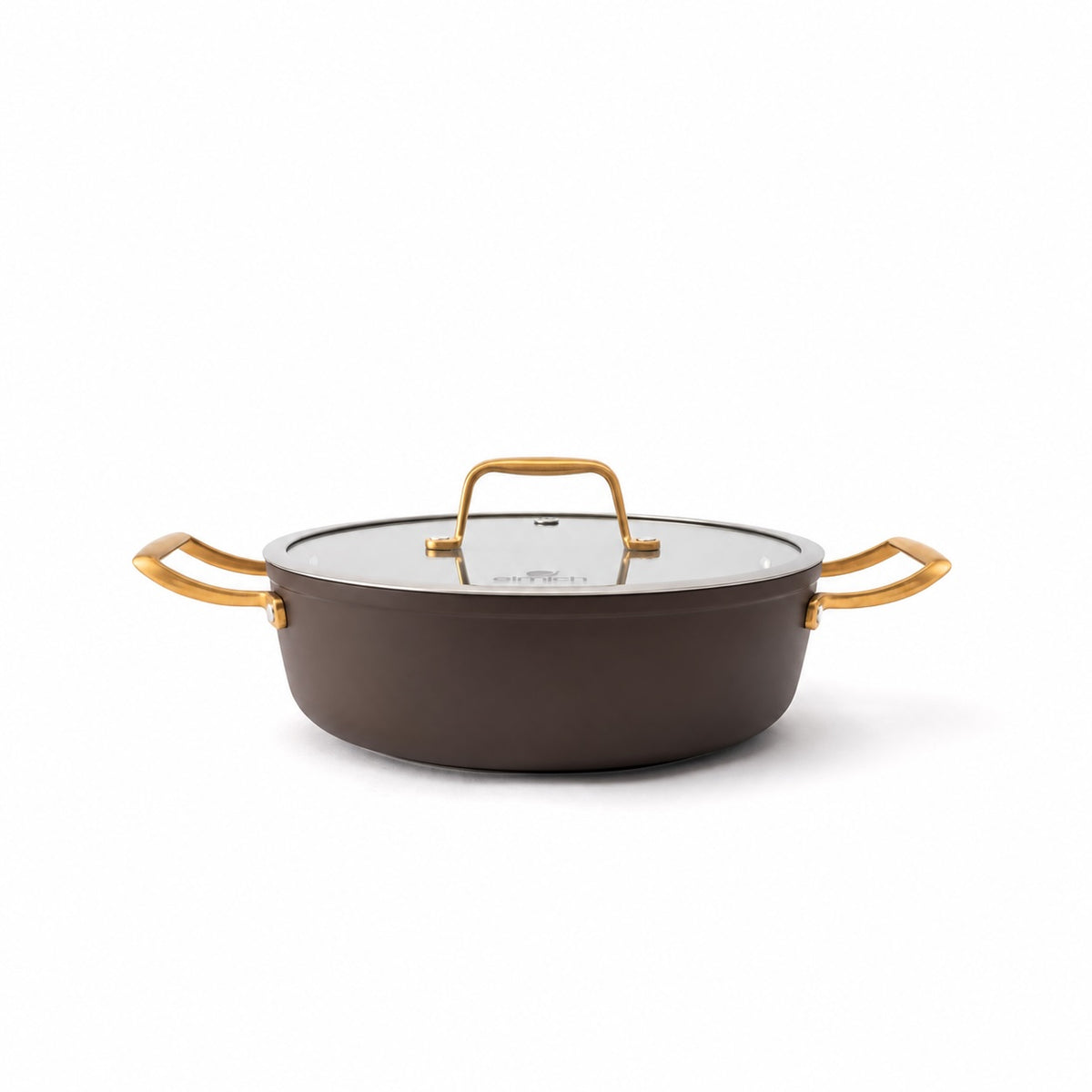 Głęboka patelnia ceramiczna Zen Ø 28 cm z powłoką nieprzywierającą – brązowozłota