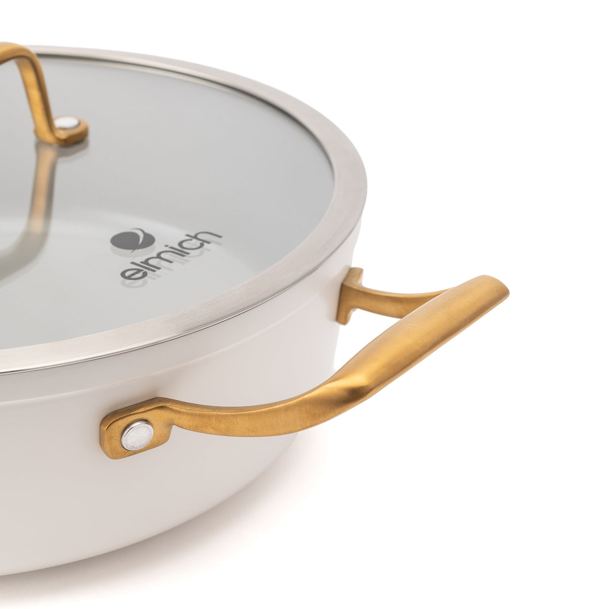 Głęboka patelnia ceramiczna Zen Ø 28 cm z powłoką nieprzywierającą – kremowozłota