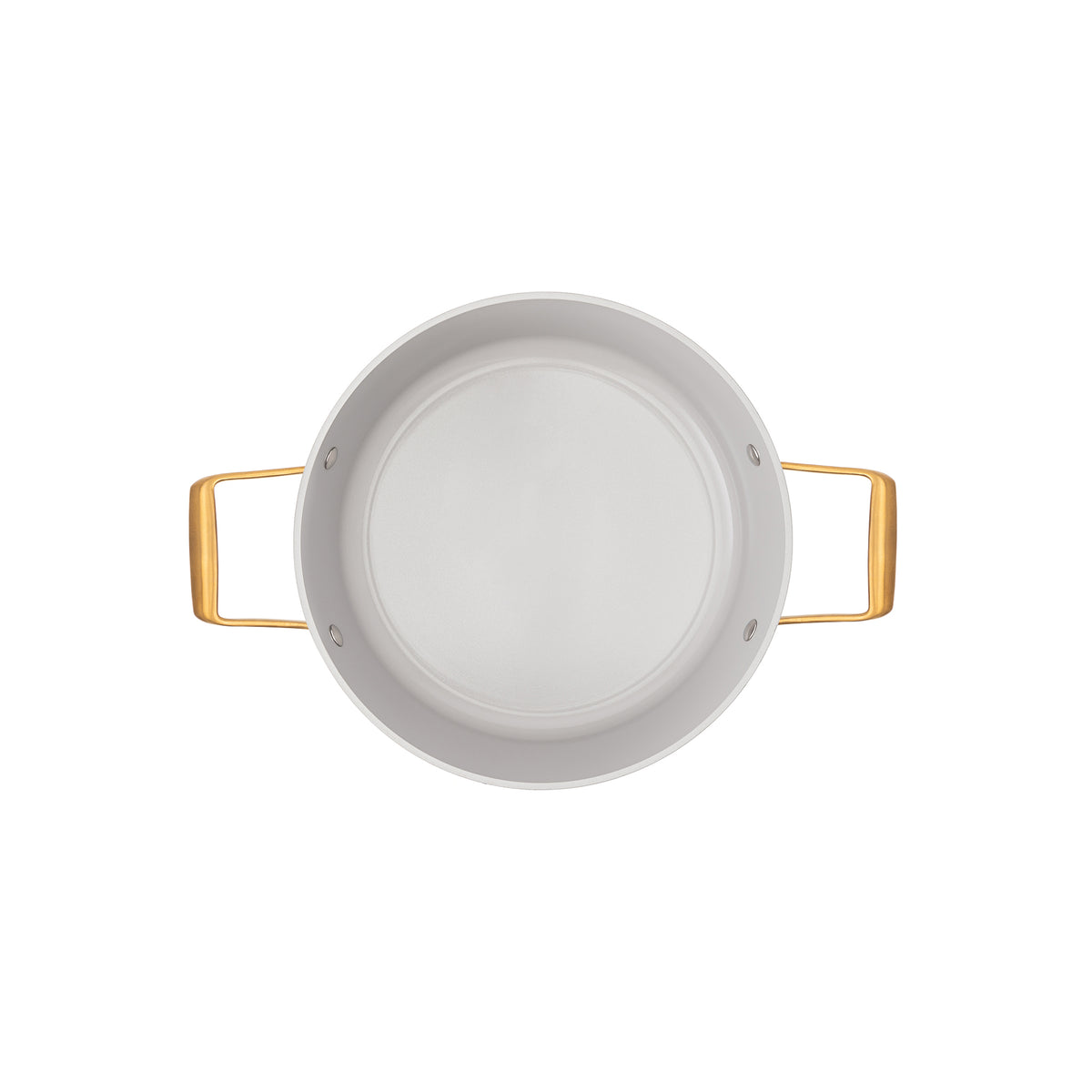 Głęboka patelnia ceramiczna Zen Ø 28 cm z powłoką nieprzywierającą – kremowozłota