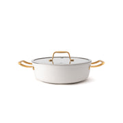 Głęboka patelnia ceramiczna Zen Ø 28 cm z powłoką nieprzywierającą – kremowozłota