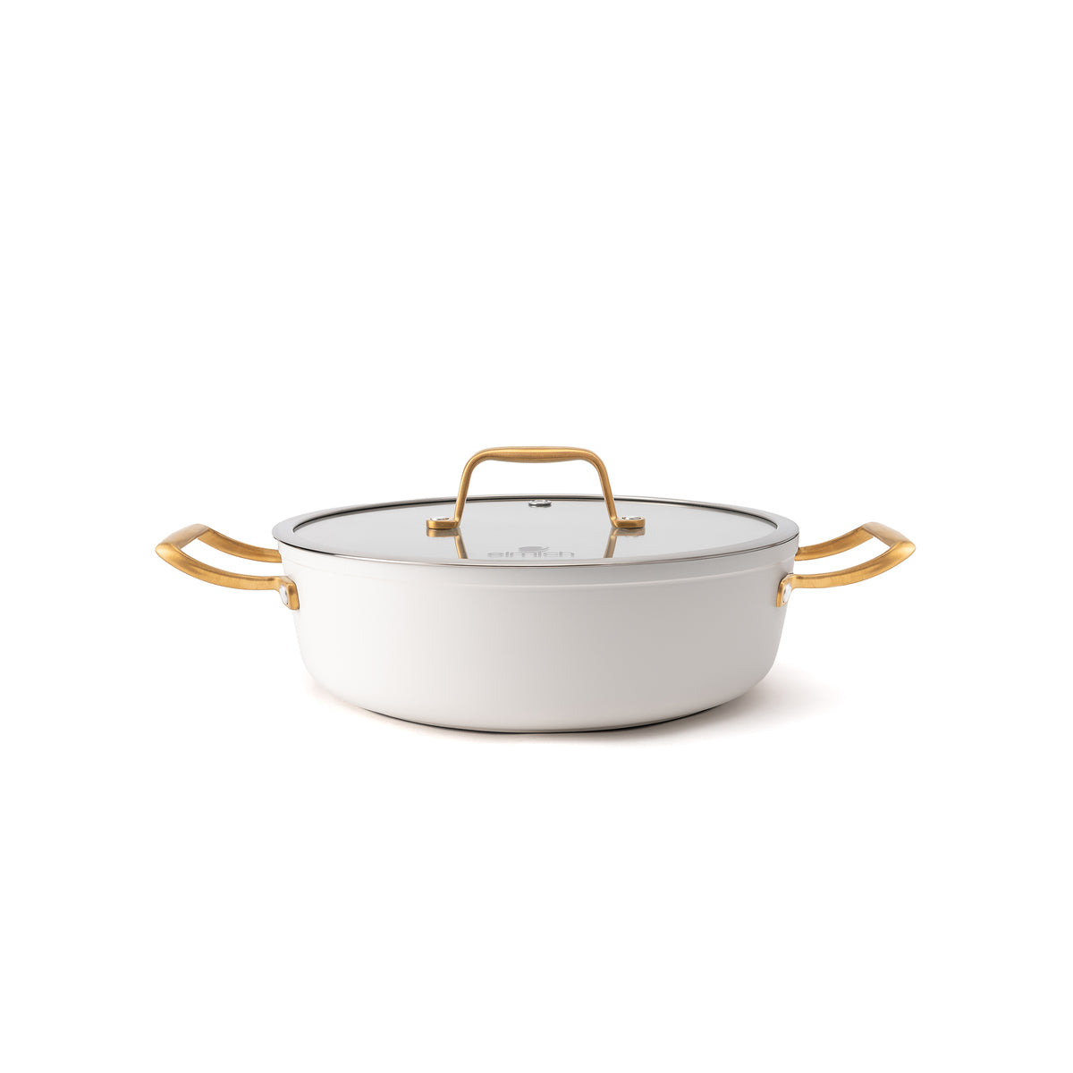 Głęboka patelnia ceramiczna Zen Ø 28 cm z powłoką nieprzywierającą – kremowozłota
