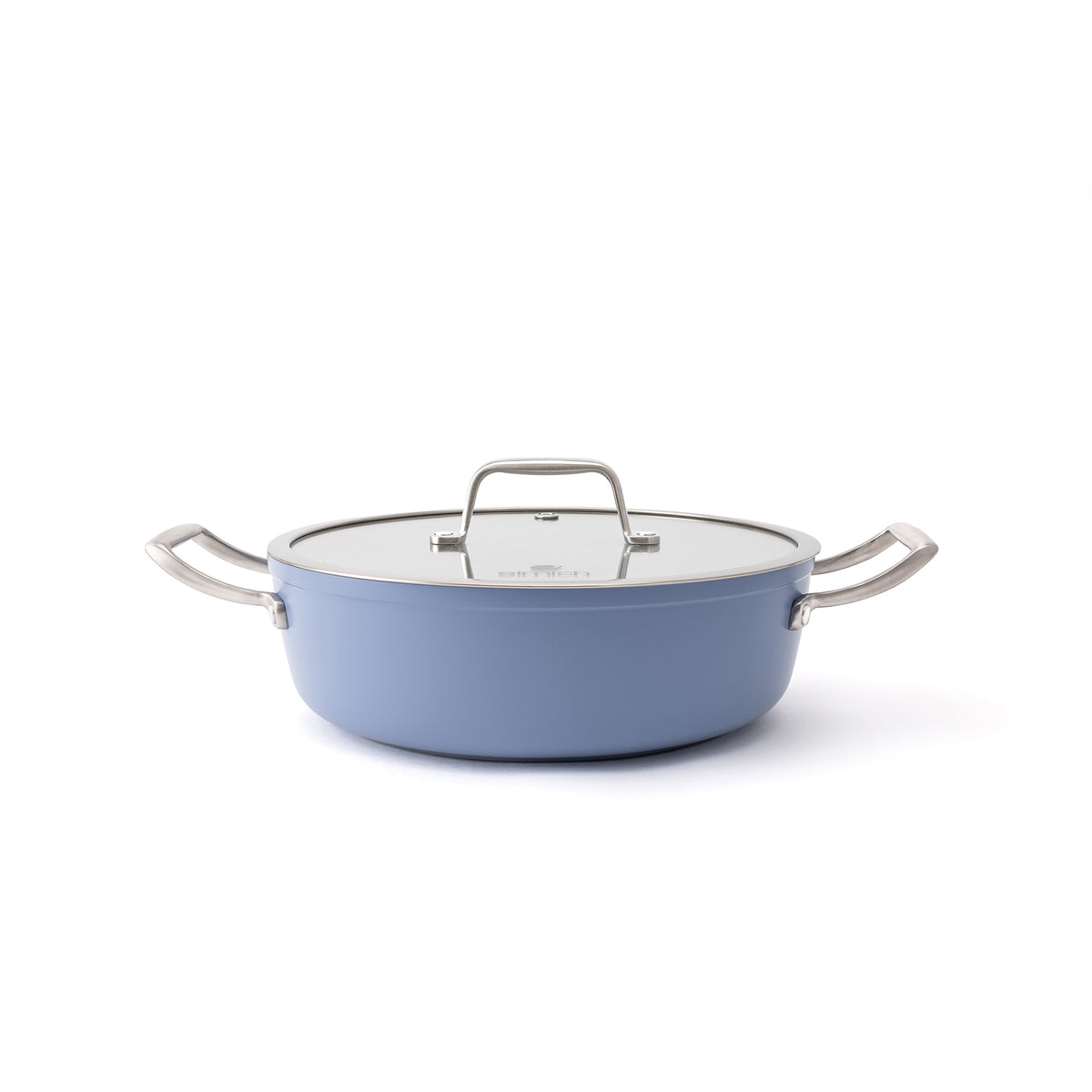 Nieprzywierająca ceramiczna głęboka patelnia Zen Ø 28 cm – niebieska