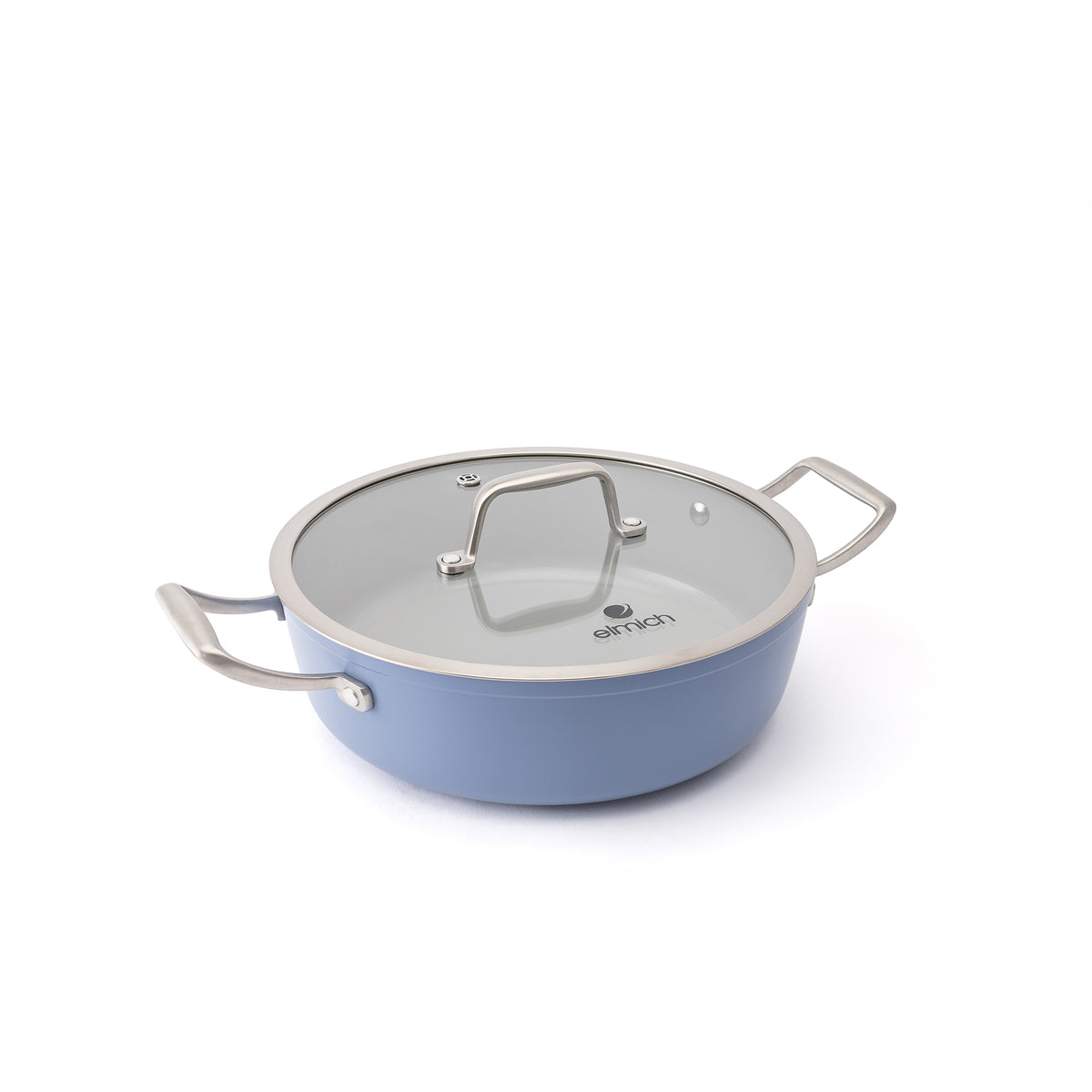 Nieprzywierająca ceramiczna głęboka patelnia Zen Ø 28 cm – niebieska