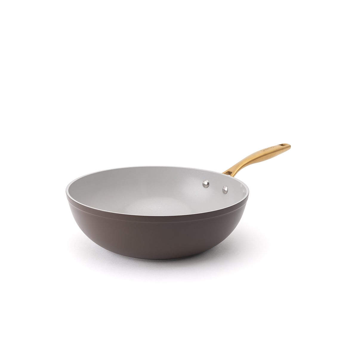 Nieprzywierająca patelnia wok Zen Ø 28 cm – brązowo-złota