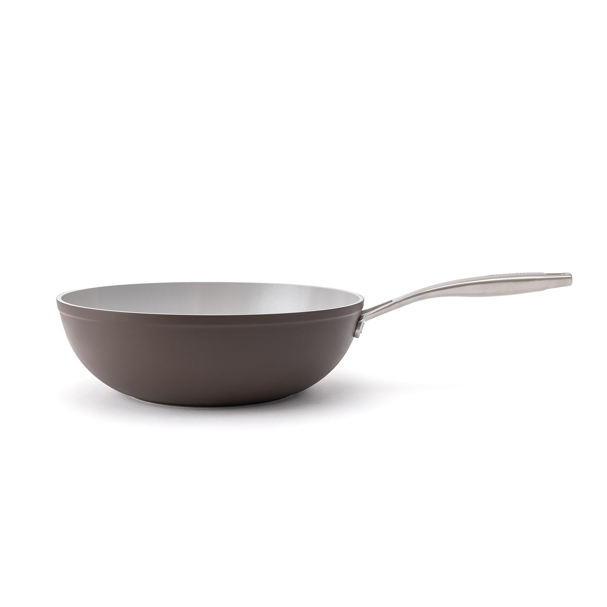 Nieprzywierająca ceramiczna patelnia wok Zen Ø 28 cm – brązowa