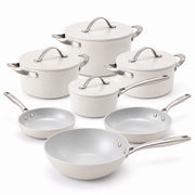 Kompletny zestaw naczyń ceramicznych Zen 7 szt. - kremowobiały
