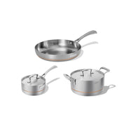 Premiová sada 5 vrstvého nerezového nádobí s měděným jádrem Penta Copper 3ks 2 hrnce + 1 pánev
