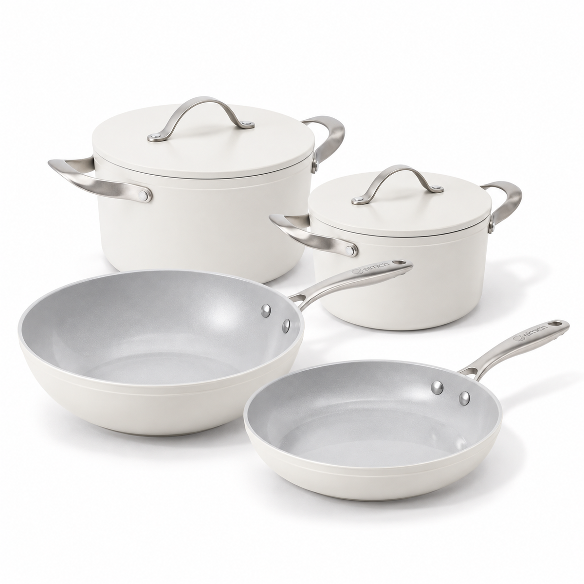 Rodzinny zestaw naczyń ceramicznych Zen 4 szt. - kremowobiały